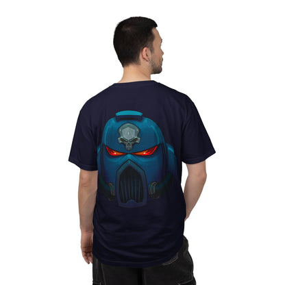 Crimson Armored Space Man Helmet T-Shirt — Graphic Tee