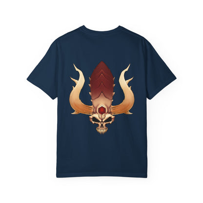 Rage Monster Skull T-Shirt — Gothic Skull with Antlers Graphic Tee