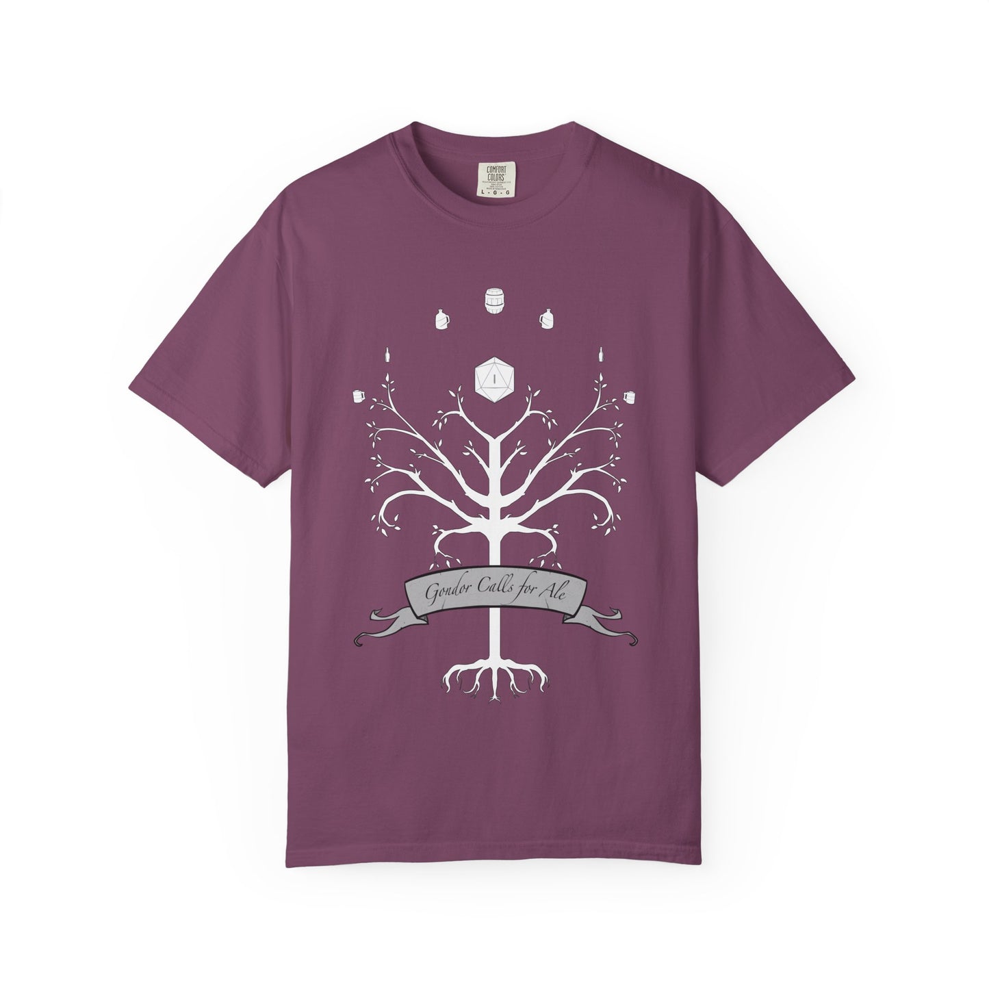 Gondor Calls for Ale White Tree Tee