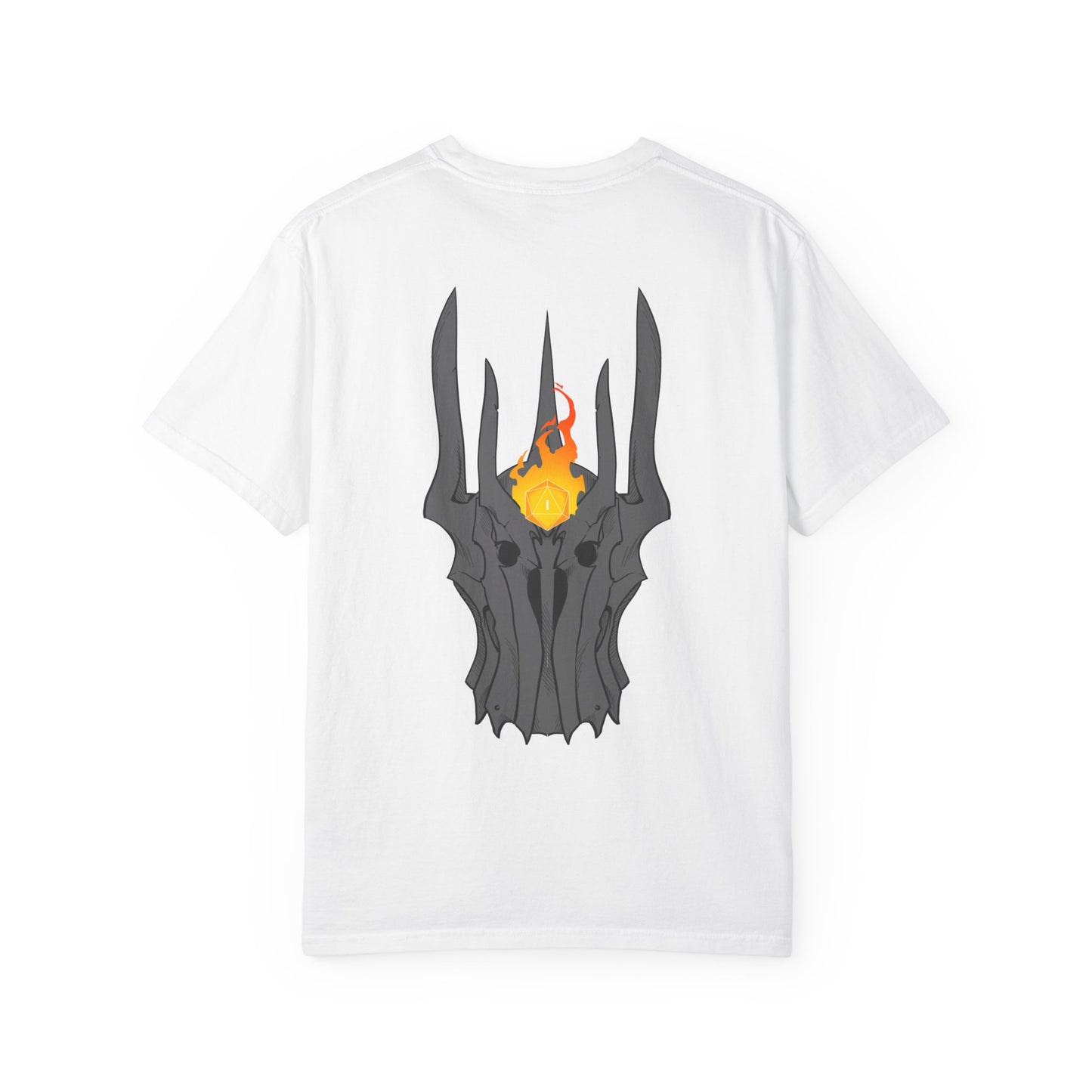 Fiery Eye Helmet T-Shirt — Fiery Back Graphic