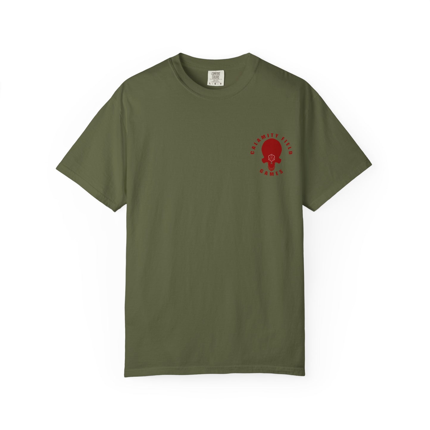 Copy of Demonic Horned Helmet T-Shirt — Red Viking Armor Back Print