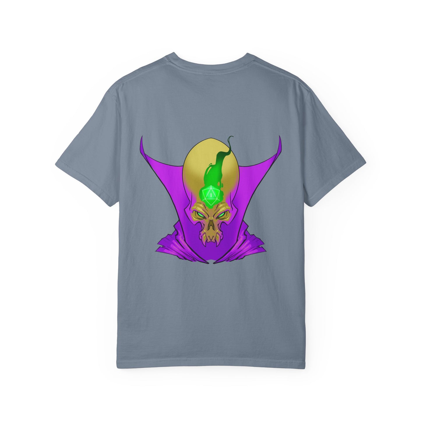 Vampire Skull Graphic T-Shirt — "Galactic Mind" Purple Skull Back Print