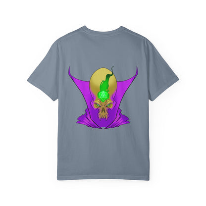 Vampire Skull Graphic T-Shirt — "Galactic Mind" Purple Skull Back Print