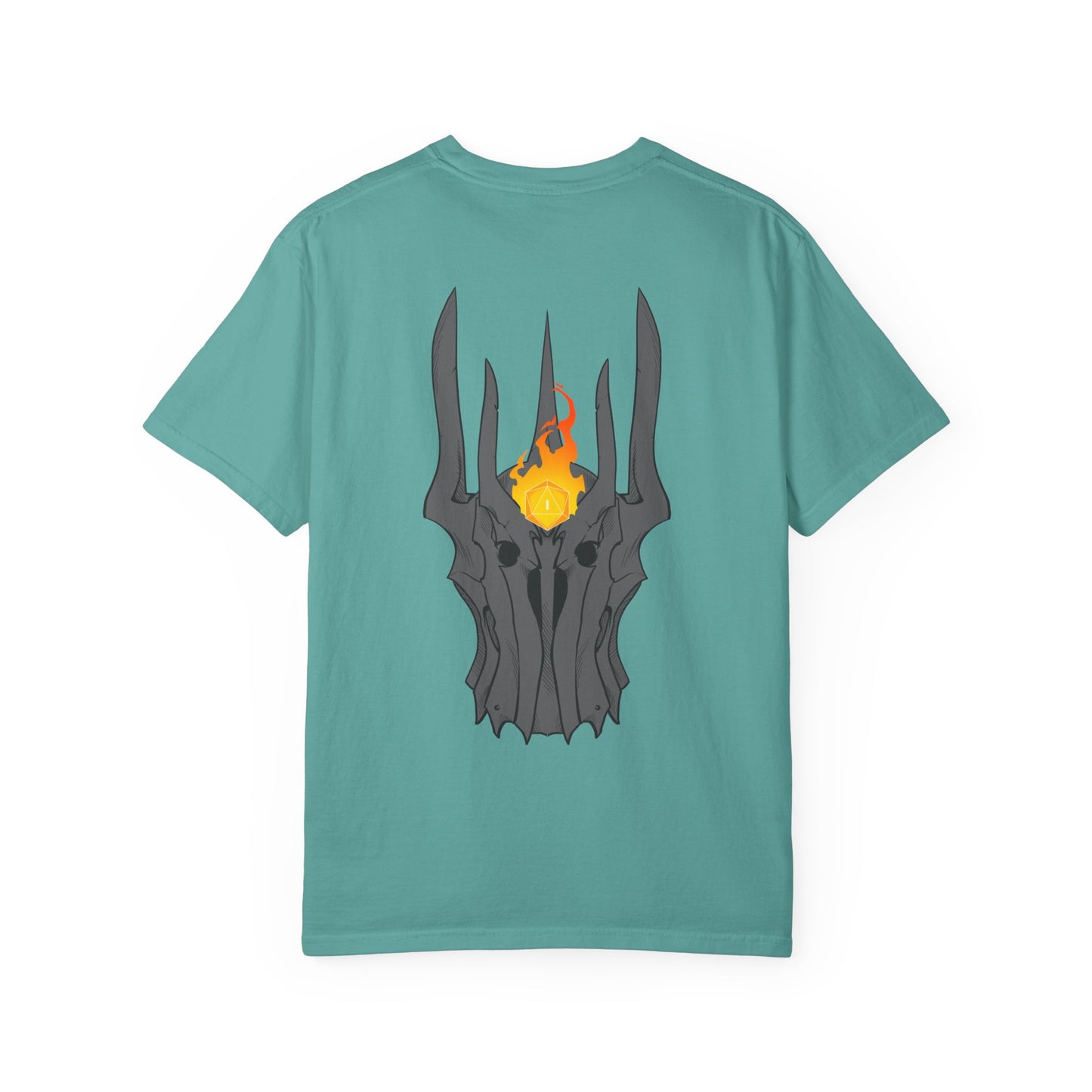 Fiery Eye Helmet T-Shirt — Fiery Back Graphic