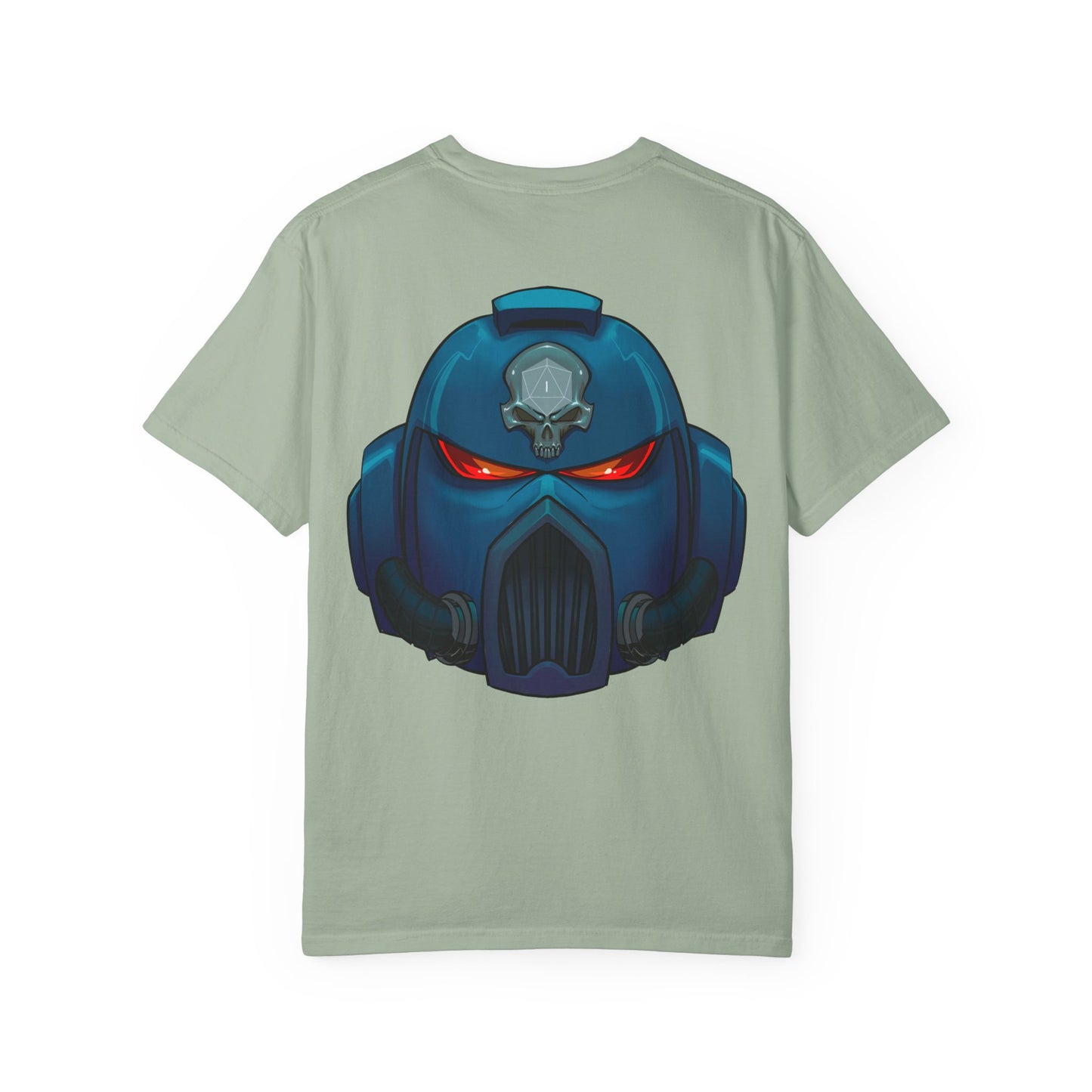 Crimson Armored Space Man Helmet T-Shirt — Graphic Tee