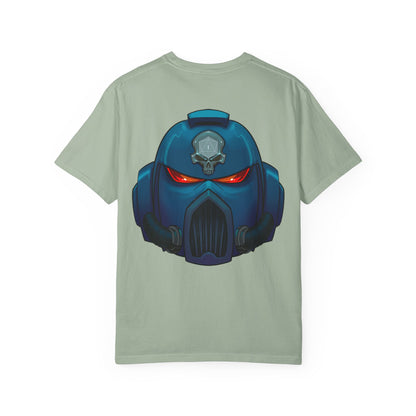 Crimson Armored Space Man Helmet T-Shirt — Graphic Tee