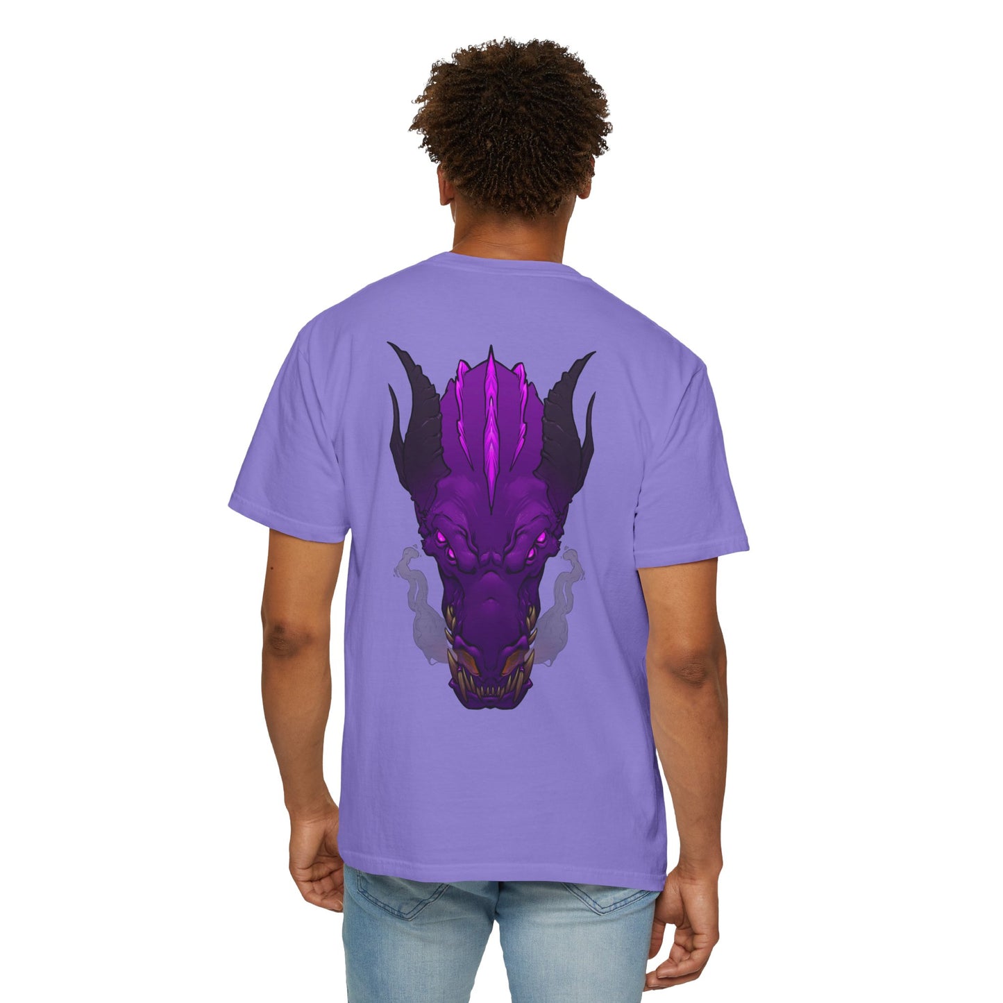 Purple Dragon Head Graphic T-Shirt