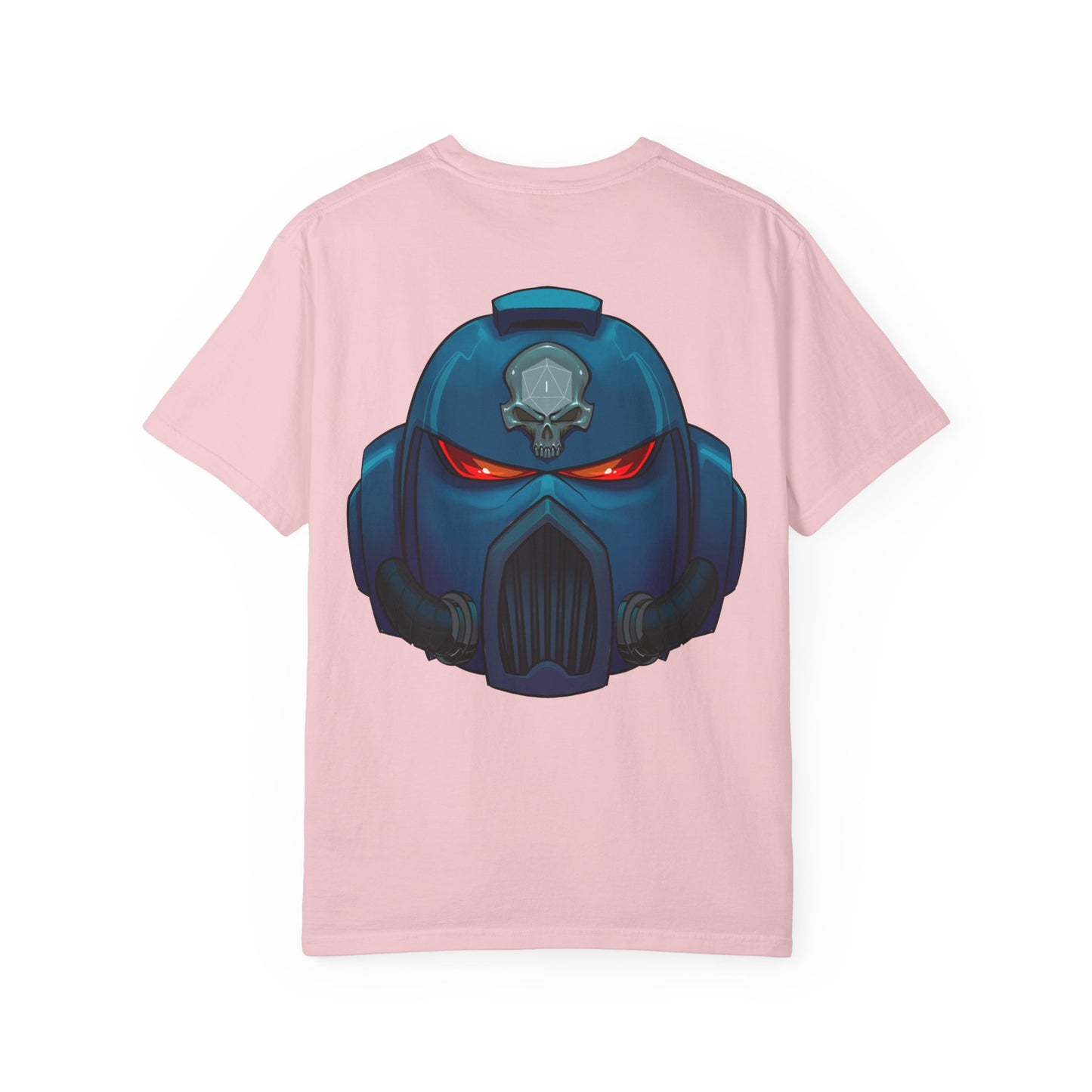 Crimson Armored Space Man Helmet T-Shirt — Graphic Tee
