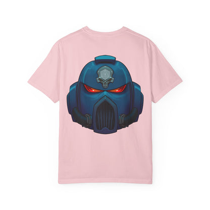 Crimson Armored Space Man Helmet T-Shirt — Graphic Tee