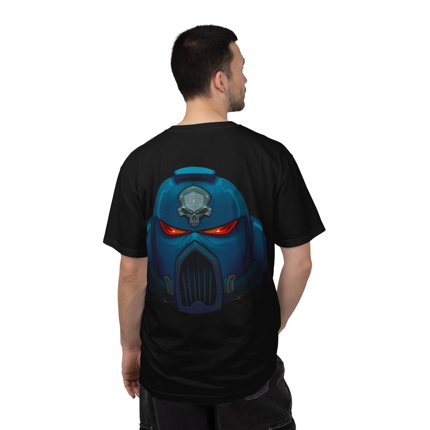 Crimson Armored Space Man Helmet T-Shirt — Graphic Tee