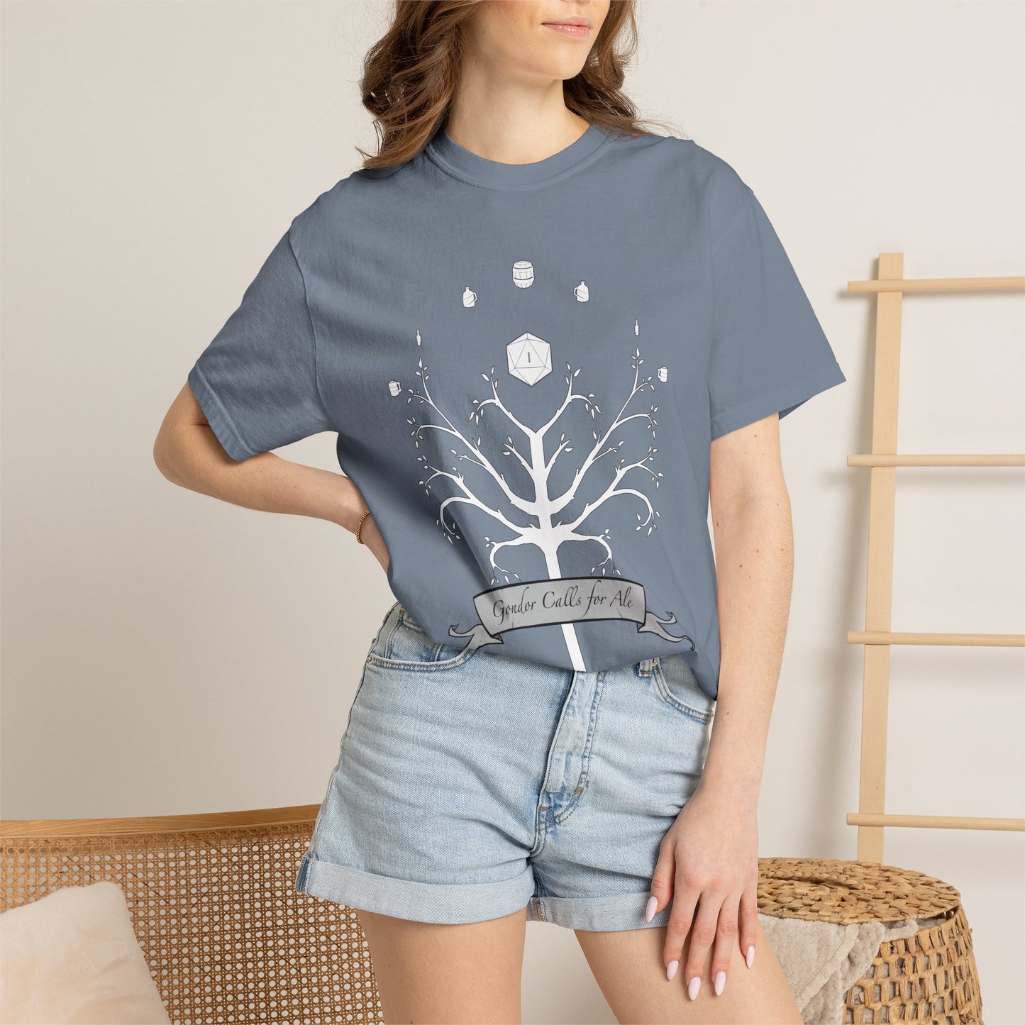 Gondor Calls for Ale White Tree Tee