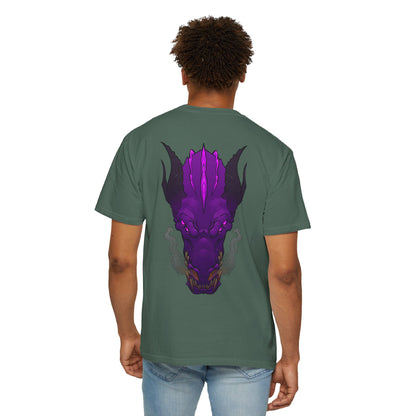 Purple Dragon Head Graphic T-Shirt
