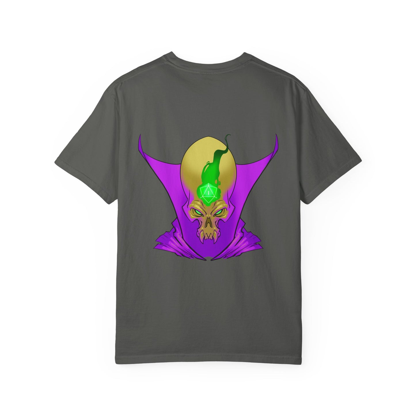 Vampire Skull Graphic T-Shirt — "Galactic Mind" Purple Skull Back Print