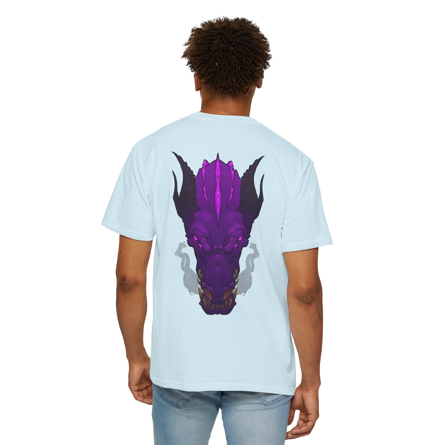 Purple Dragon Head Graphic T-Shirt