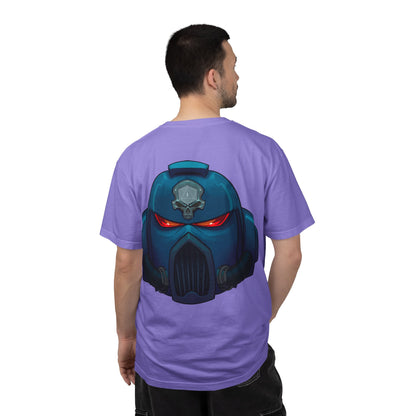 Crimson Armored Space Man Helmet T-Shirt — Graphic Tee