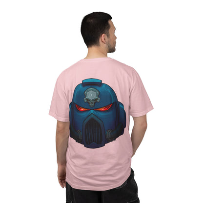 Crimson Armored Space Man Helmet T-Shirt — Graphic Tee