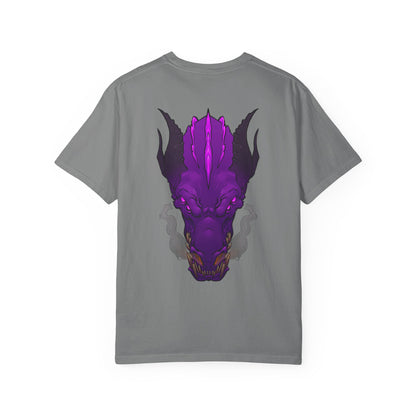 Purple Dragon Head Graphic T-Shirt