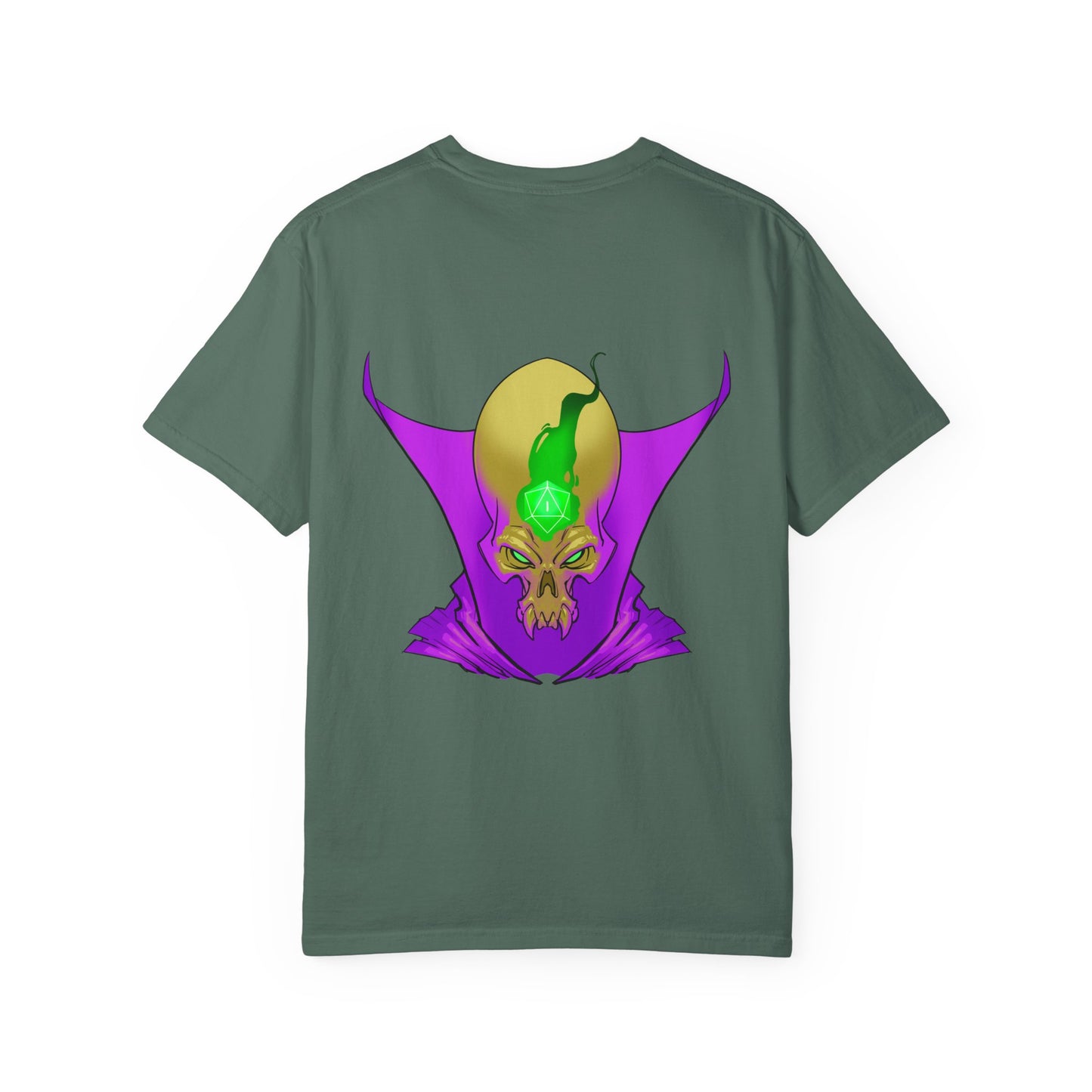 Vampire Skull Graphic T-Shirt — "Galactic Mind" Purple Skull Back Print