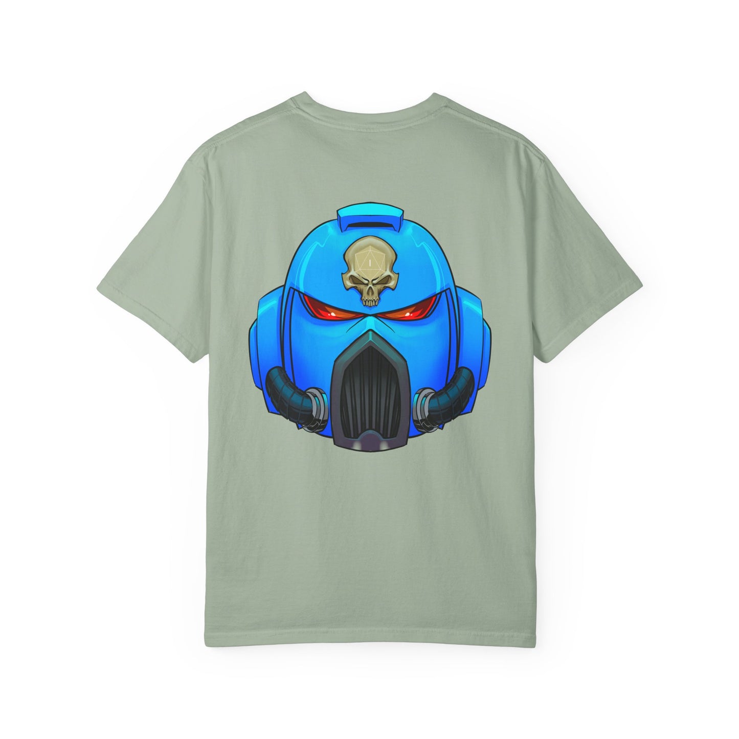 Space Man Helmet T‑Shirt — Blue Sci‑Fi Armor Graphic Tee