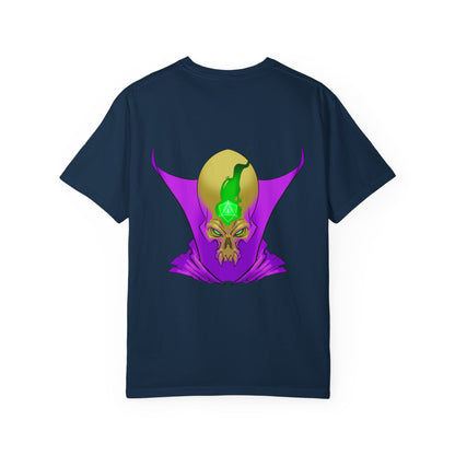 Vampire Skull Graphic T-Shirt — "Galactic Mind" Purple Skull Back Print