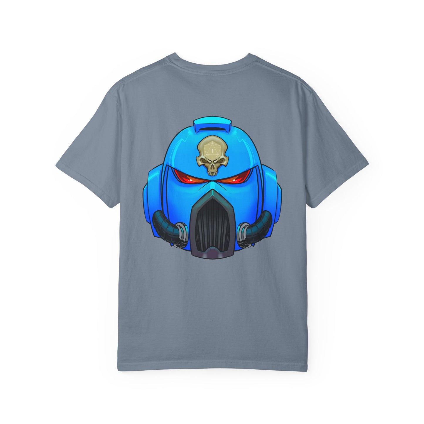 Space Man Helmet T‑Shirt — Blue Sci‑Fi Armor Graphic Tee
