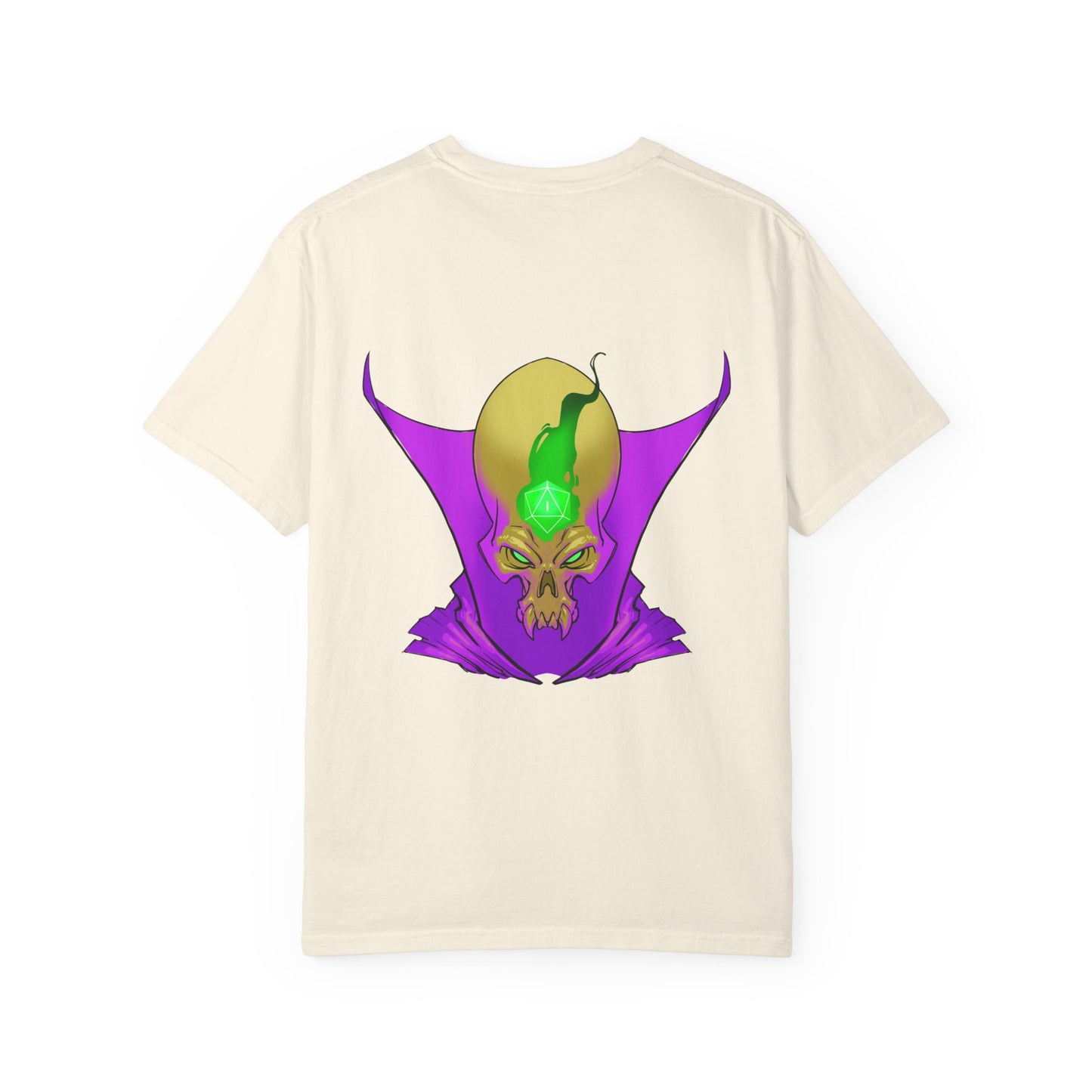 Vampire Skull Graphic T-Shirt — "Galactic Mind" Purple Skull Back Print